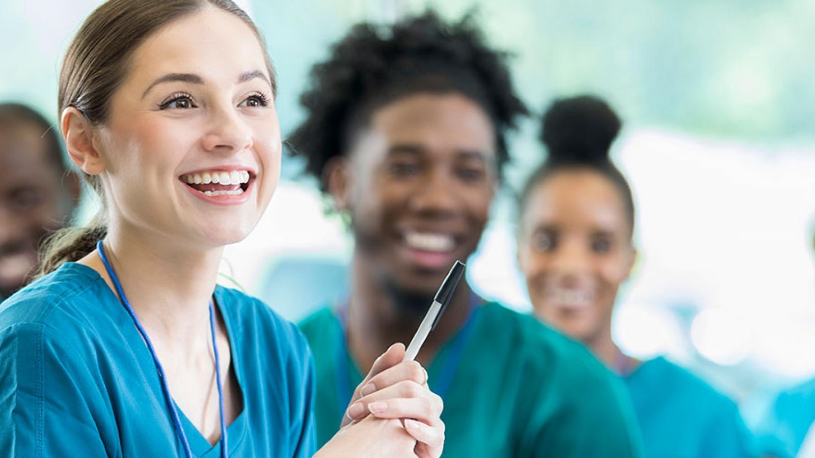 Medical students smiling 